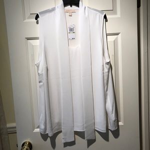 Sleeveless Michael Kors Blouse with Neck Tie